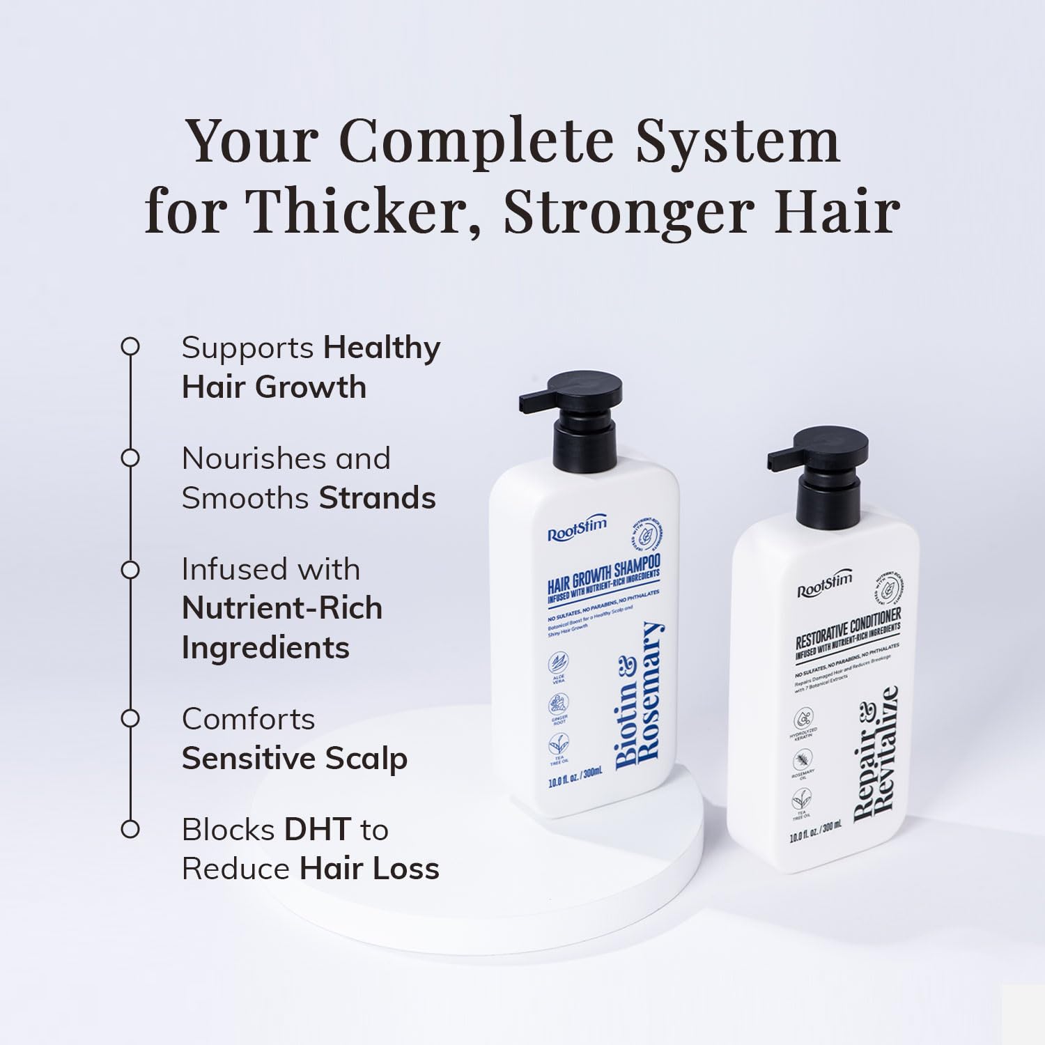 RootStim après-shampooing romarin et biotine en bouteille
