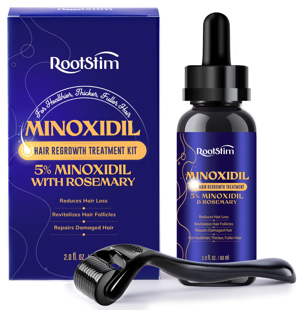 RootStim ensemble soin Minoxidil 5% pour femmes, prêt à l'emploi pour stimuler la pousse.