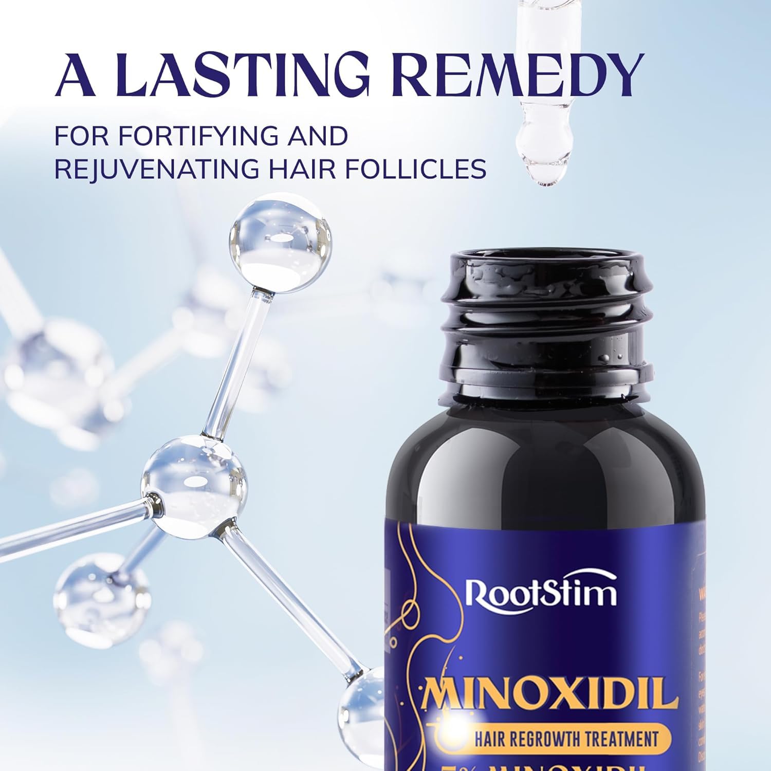 RootStim scalp treatment being applied for daily use.