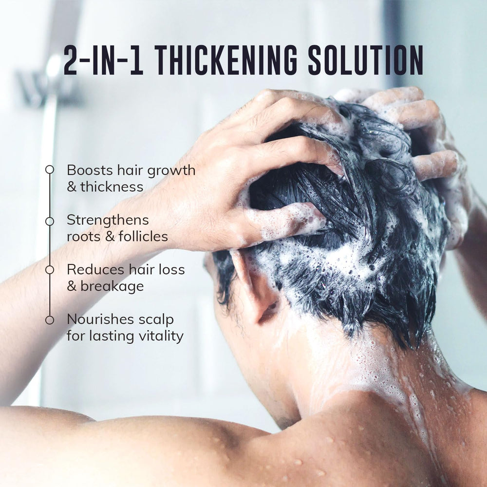 Shampoing RootStim DHT, mousse légère nettoyant sans dessécher le cuir chevelu.