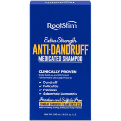 RootStim shampooing pellicules: la bouteille montre la formulation anti-pelliculaire efficace.