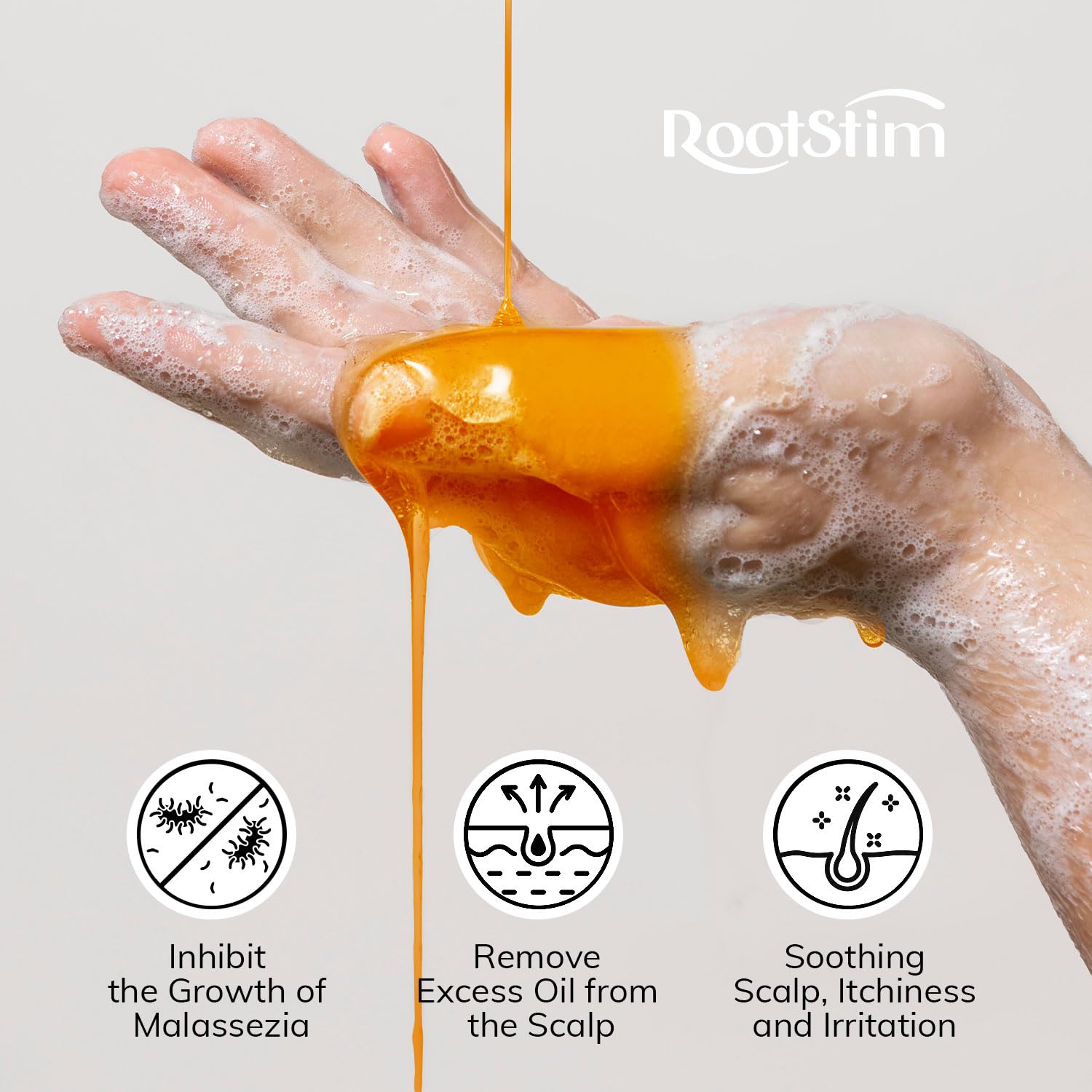 RootStim texture-crème: texture onctueuse prête à nourrir les cheveux.