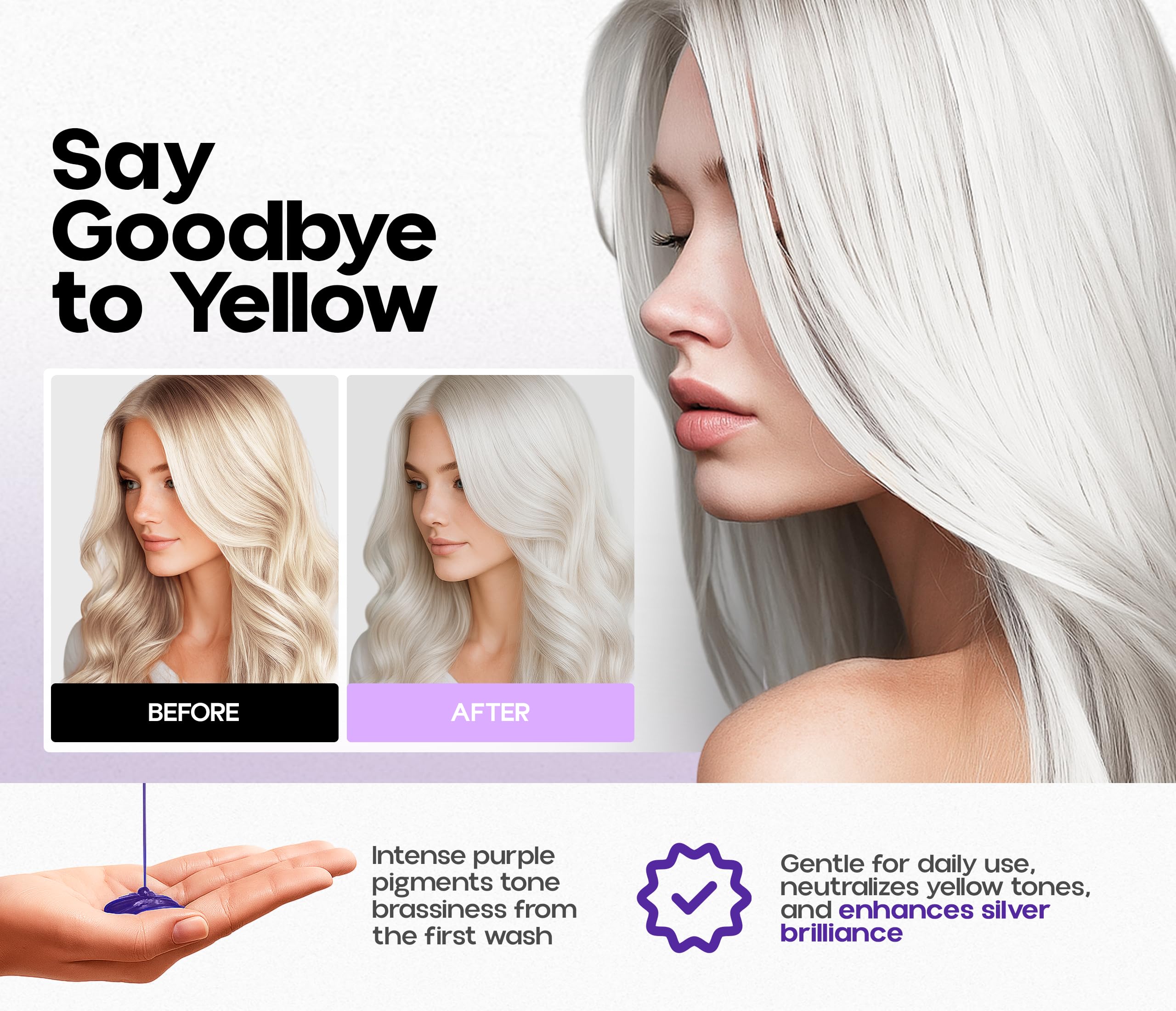 Après lavage Roottina, cheveux hydratés et faciles à coiffer.