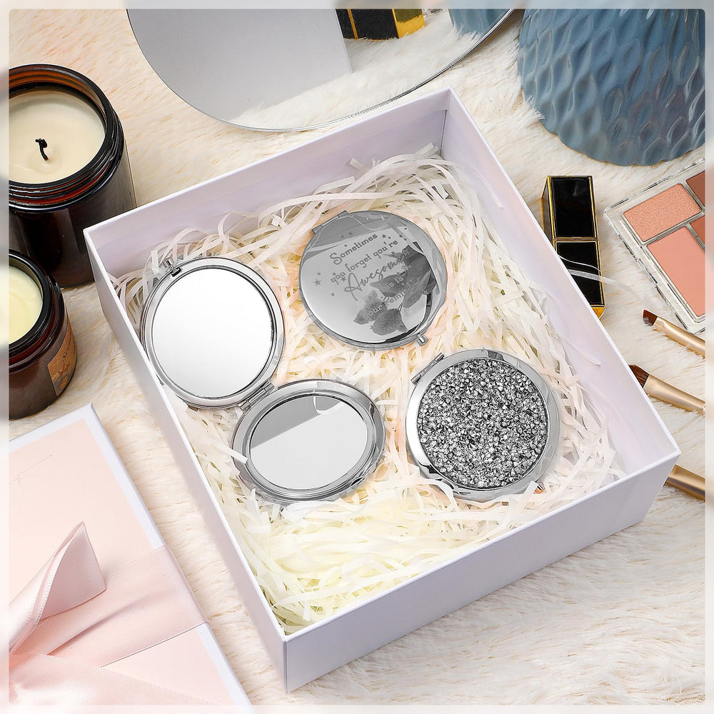 Roowest miroir compact coque metal blanche, élégance durable.