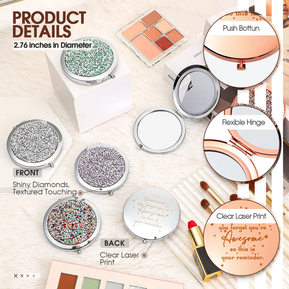 Miroir Roowest au design lumineux et scintillant, accessoire élégant pour le sac.