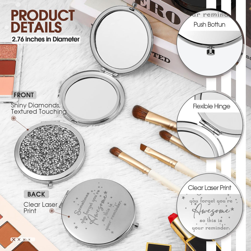 Roowest miroir compact dos double, vérification maquillage précise.