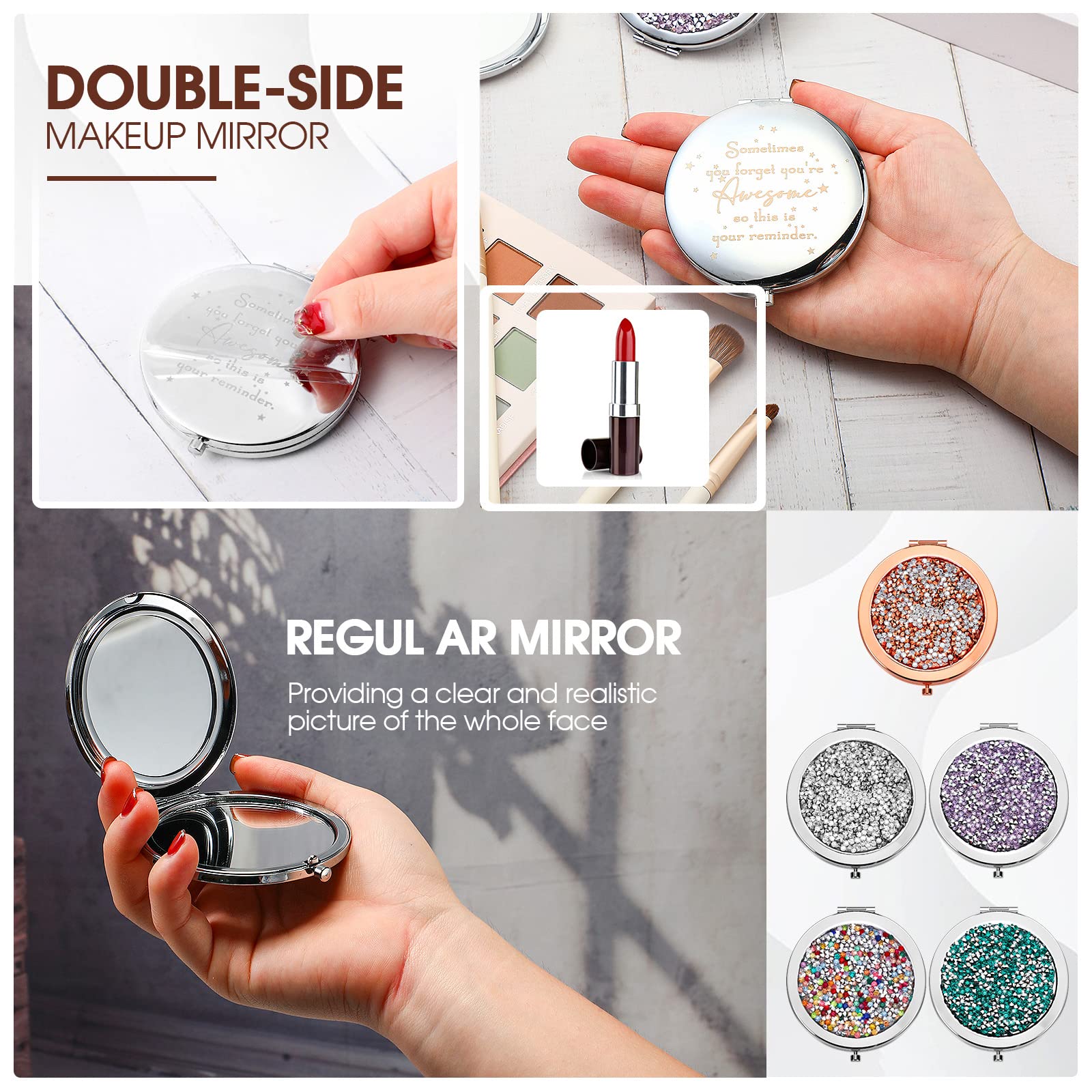 Miroir Roowest compact avec ouverture à 180 degrés pour un ajustement confortable.