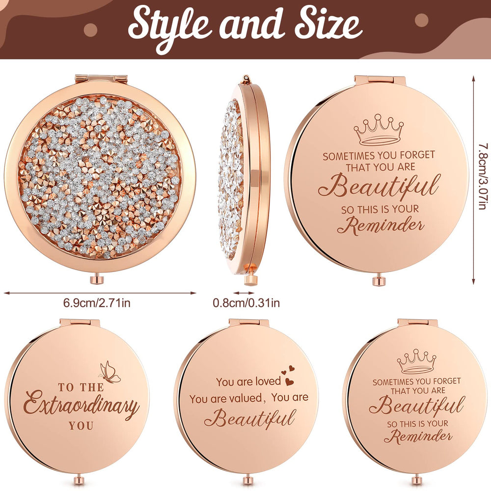Roowest miroir de poche avec grossissement 2x pour détails précis.