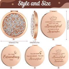 Roowest miroir de poche avec grossissement 2x pour détails précis.