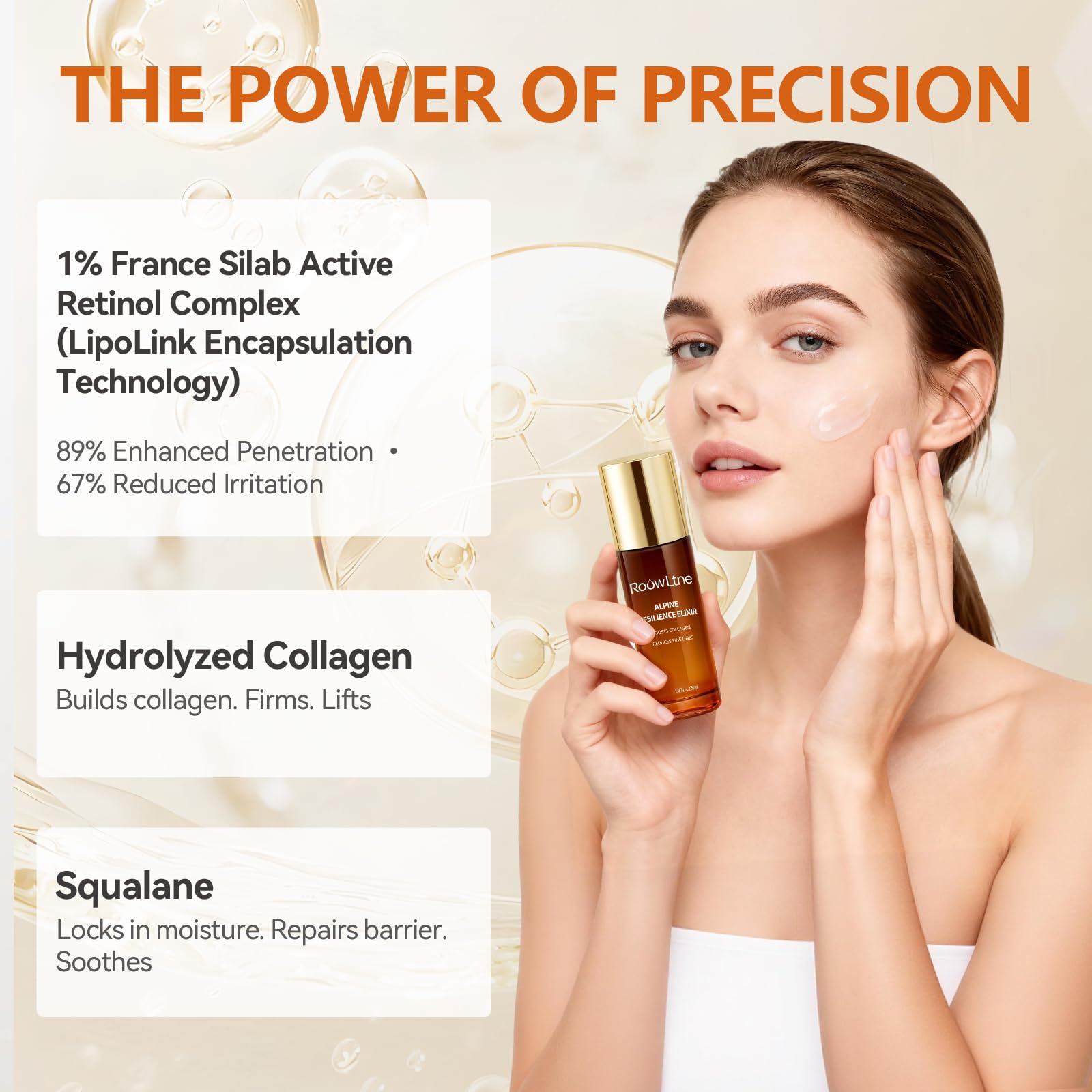 RoowLtne Sérum Retinol Matin: hydratation légère et absorption rapide.