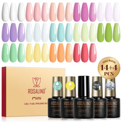 ROSALIND ensemble gel vernis 18 pièces avec base et top coat, pratique pour débutants.