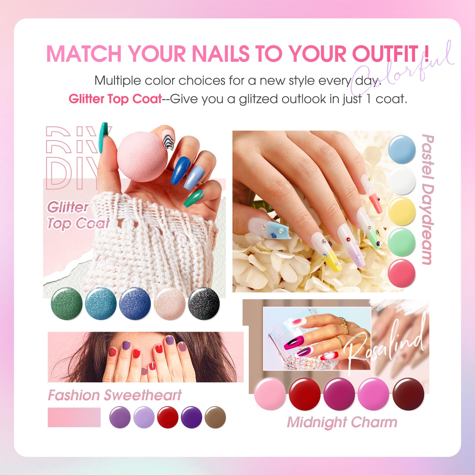 Rosalind-bouteilles-vernis-gel-5ml : application fluide et teintes riches