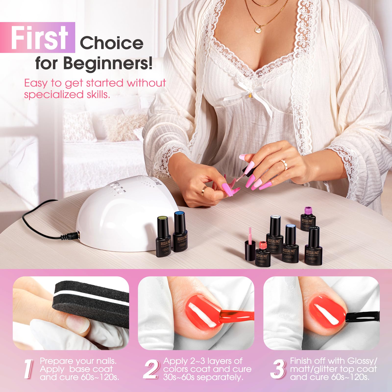 Rosalind-coffret-vernis-gel : contient l'essentiel pour démarrer