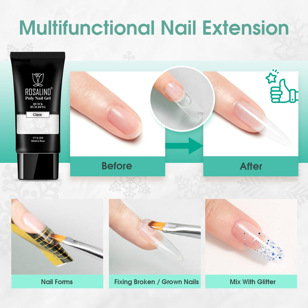 ROSALIND Gel Extension forme carré, ongles nets et modernes