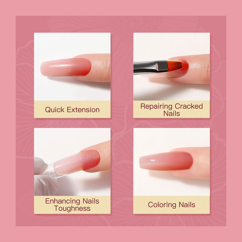 Rosalind Gel Extension Ongles Coffin: longueur et contour moderne