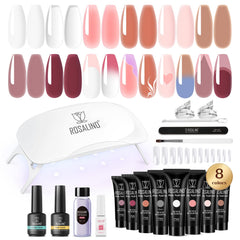 Rosalind Gel Poly - palette de 8 couleurs pour une manucure maison polyvalente.