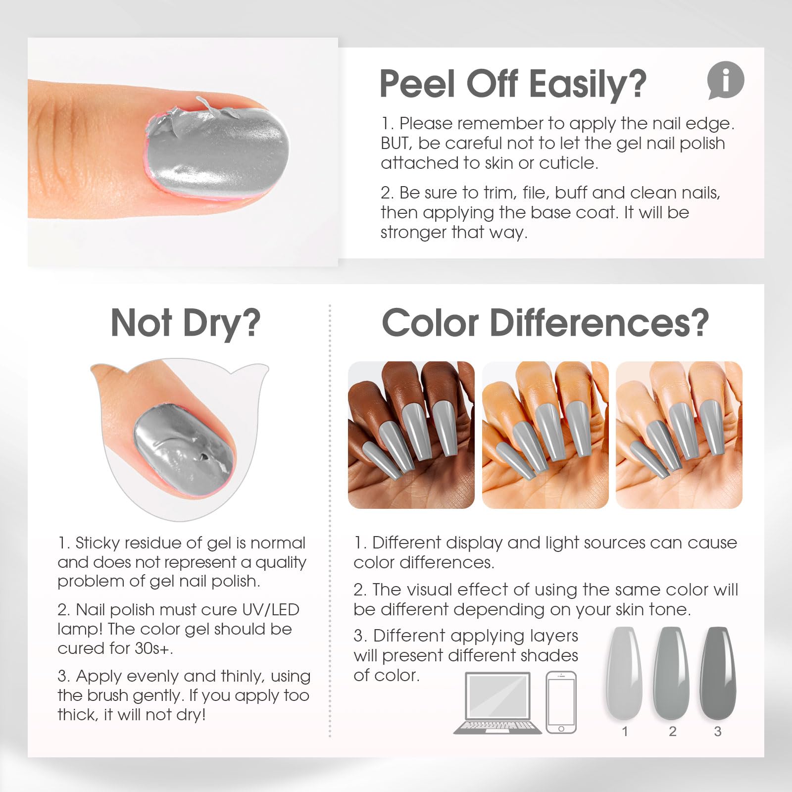 ROSALIND set-vernis-gel-6-couleurs, offre des possibilités de créations variées