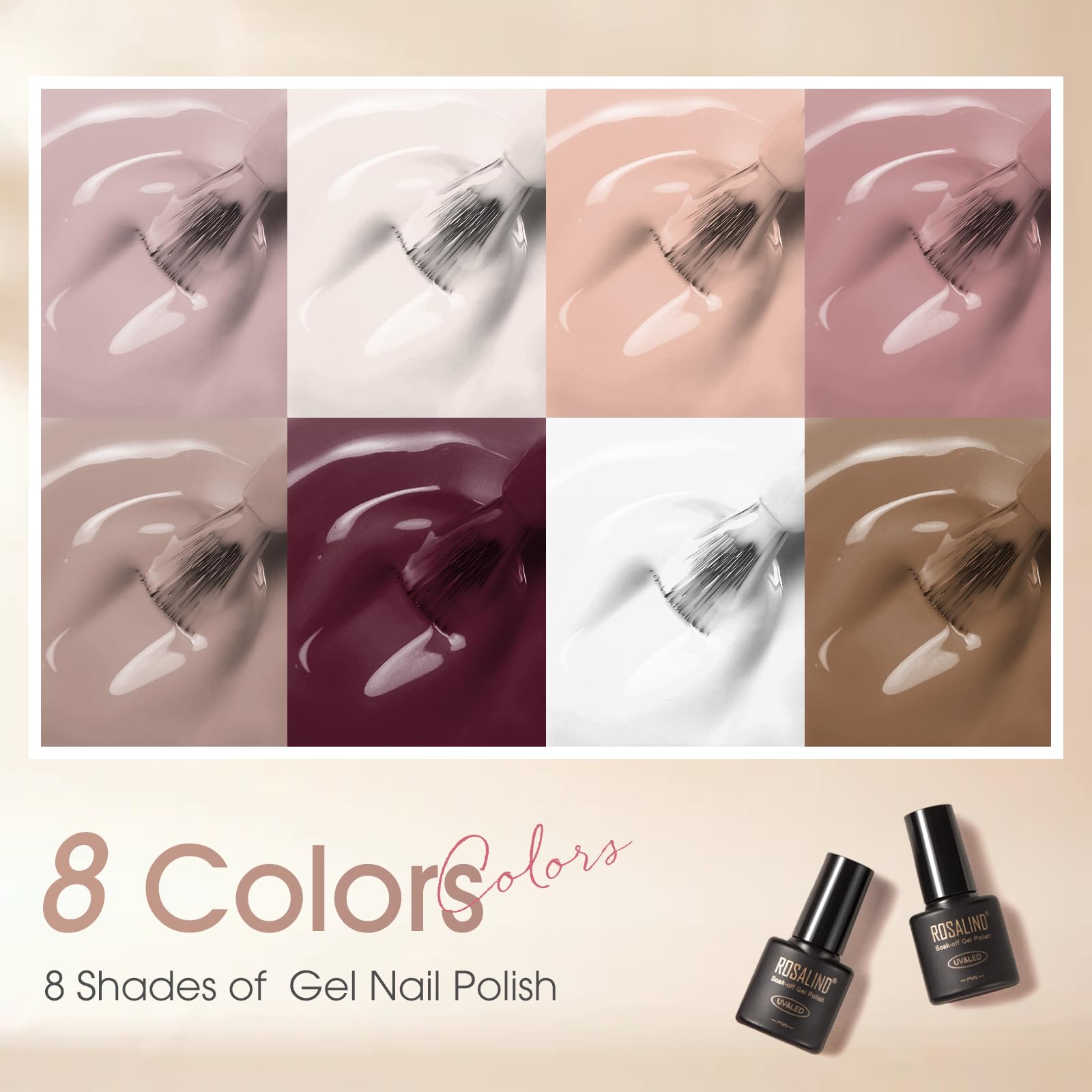 ROSALIND vernis gel beige nude collection, finition douce et longue tenue