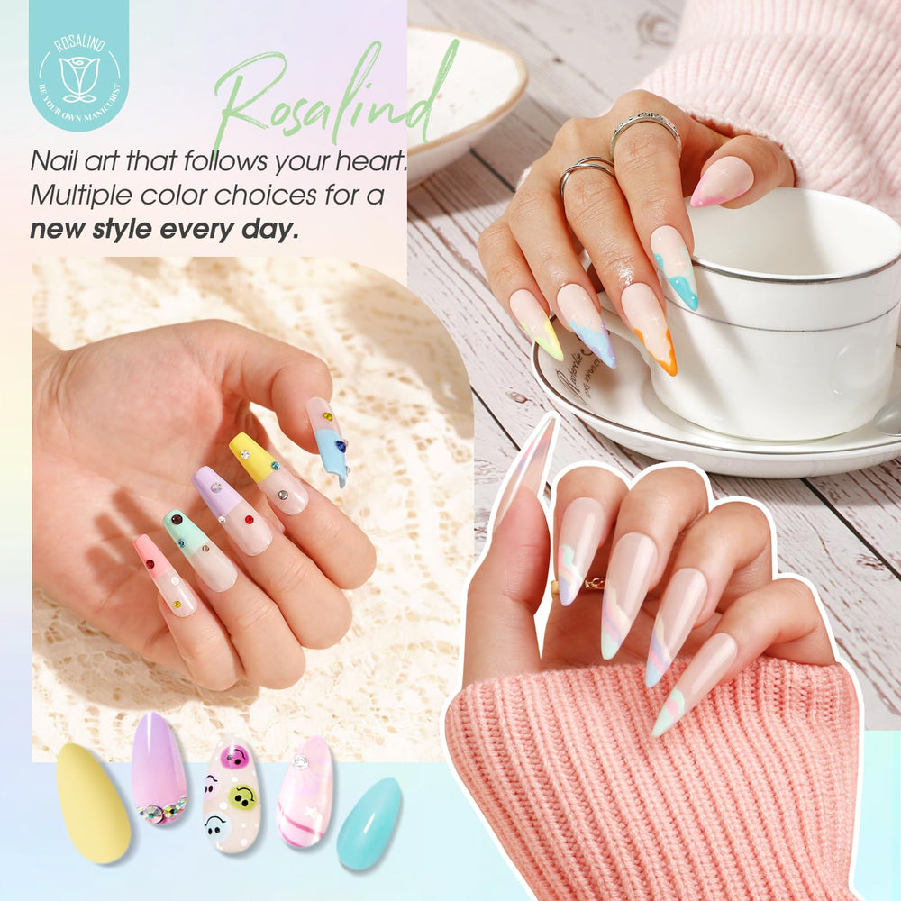 Rosalind vernis gel pastel bleu pour une touche estivale légère.