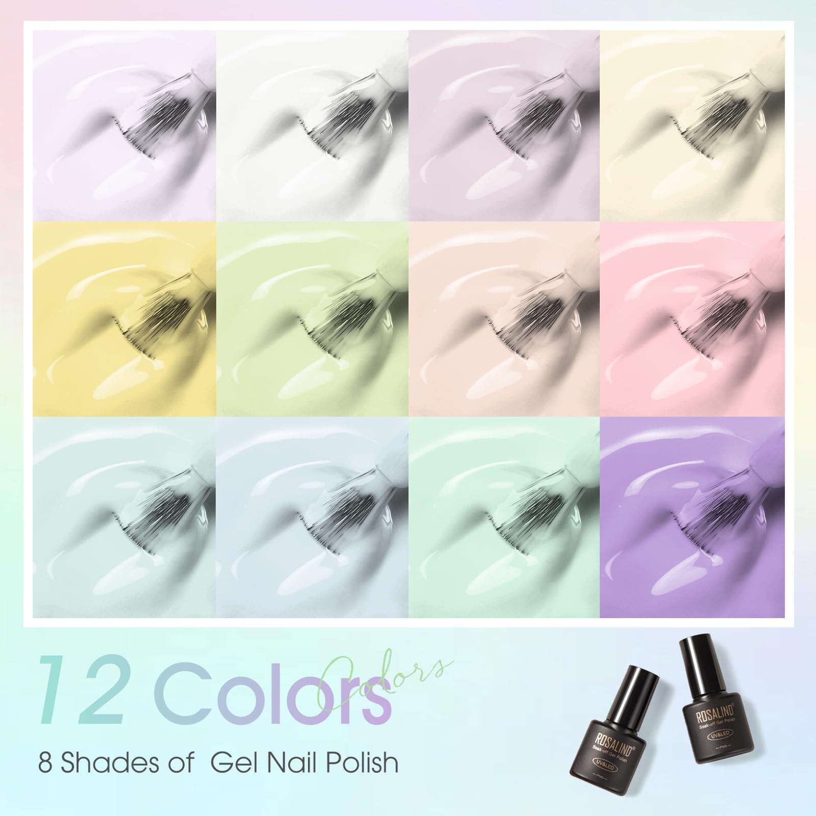 Rosalind vernis gel pastel rose pour ongles lumineux.