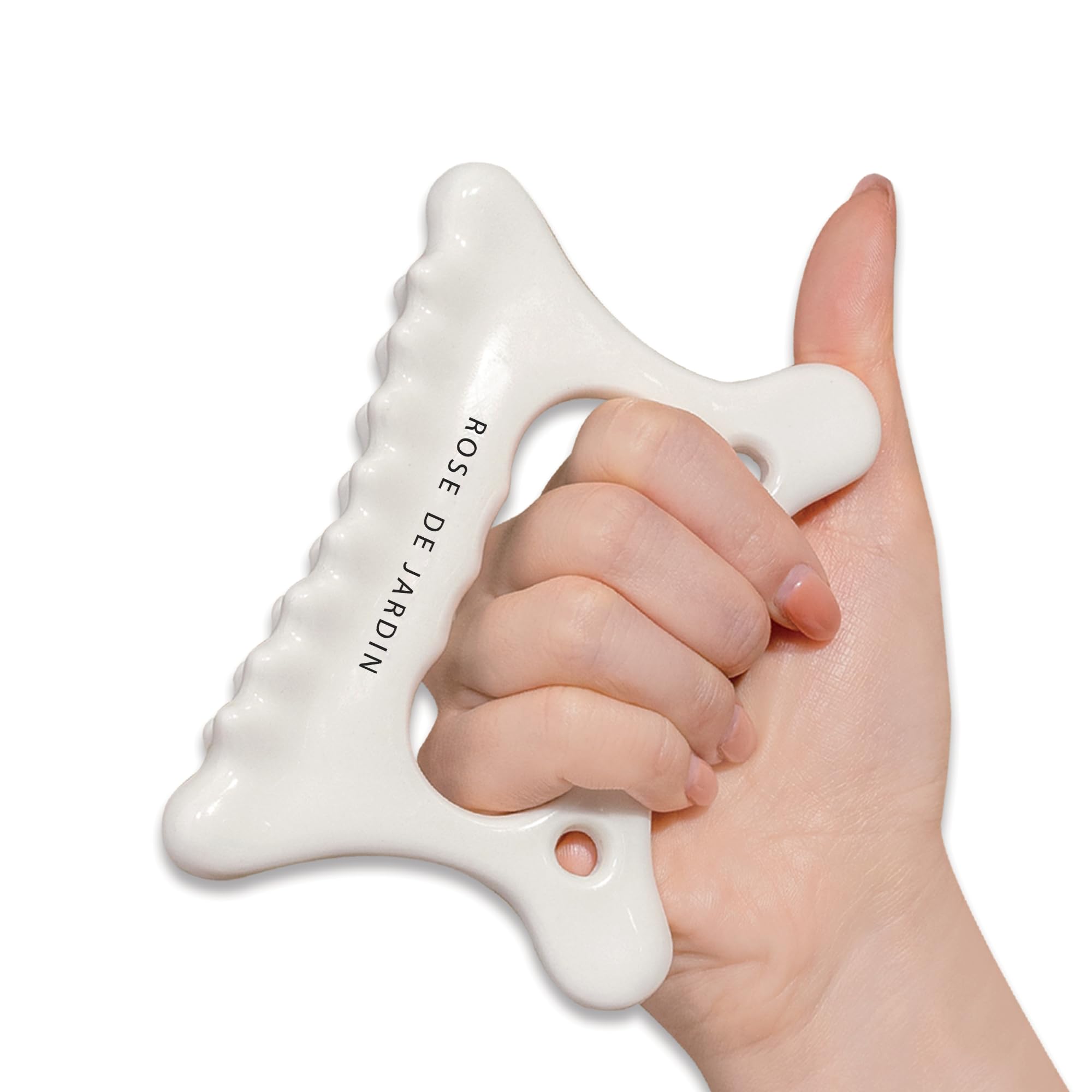 ROSE DE JARDIN Gua Sha céramique — quatre techniques de massage pour visage et contour