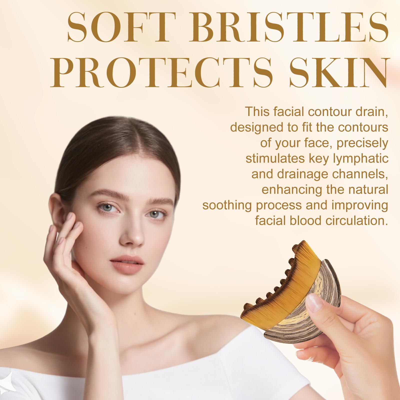 Rose Romee brosse lymphatique visage transportable pour routines beauté en déplacement.
