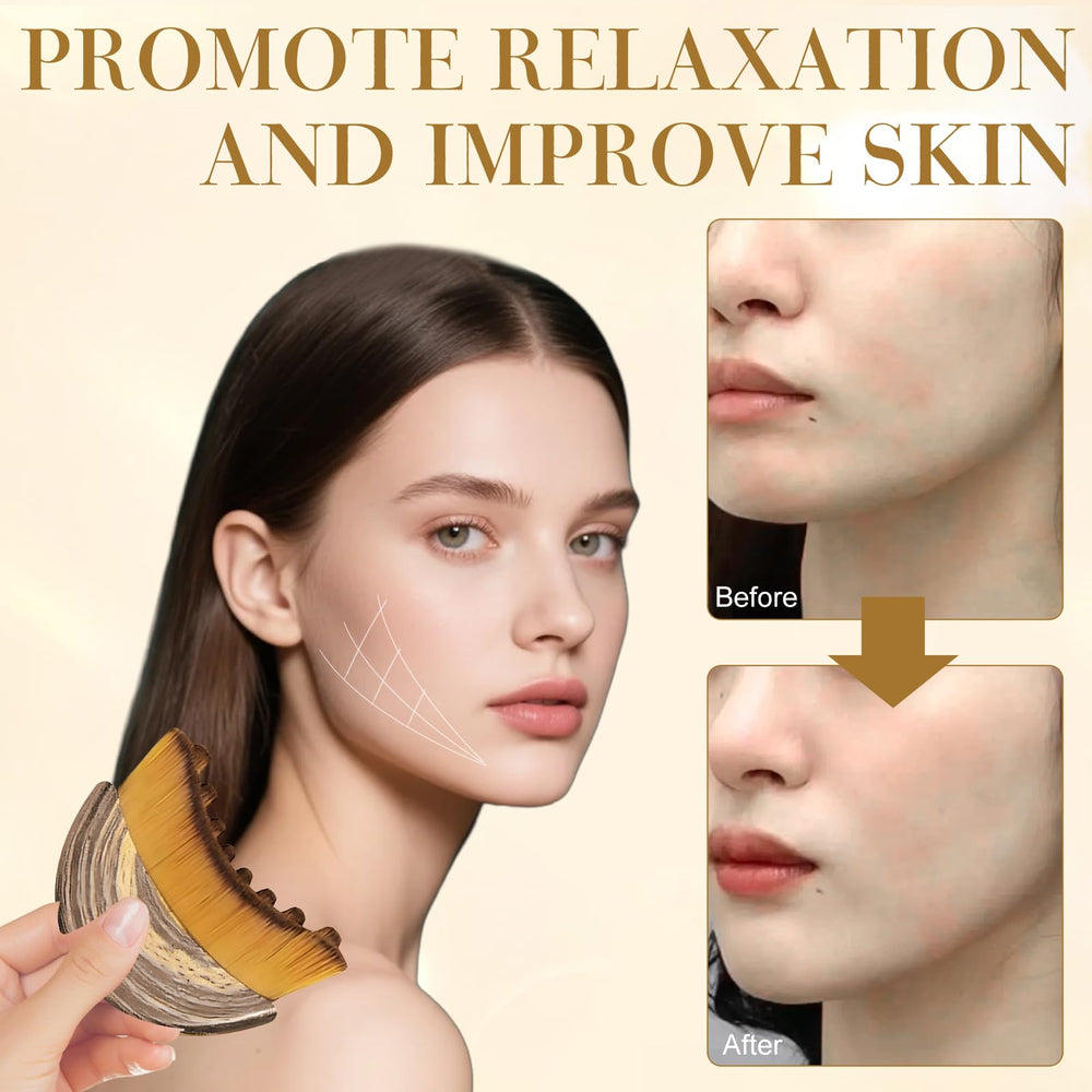 Rose Romee brosse lymphatique visage relaxation pour soulager la tension faciale.