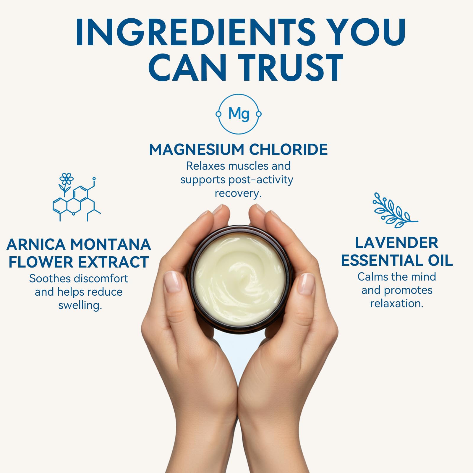 Roseblem Crème Magnésium Arnica Lavande texture non grasse et absorption rapide