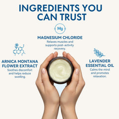 Roseblem Crème Magnésium Arnica Lavande texture non grasse et absorption rapide