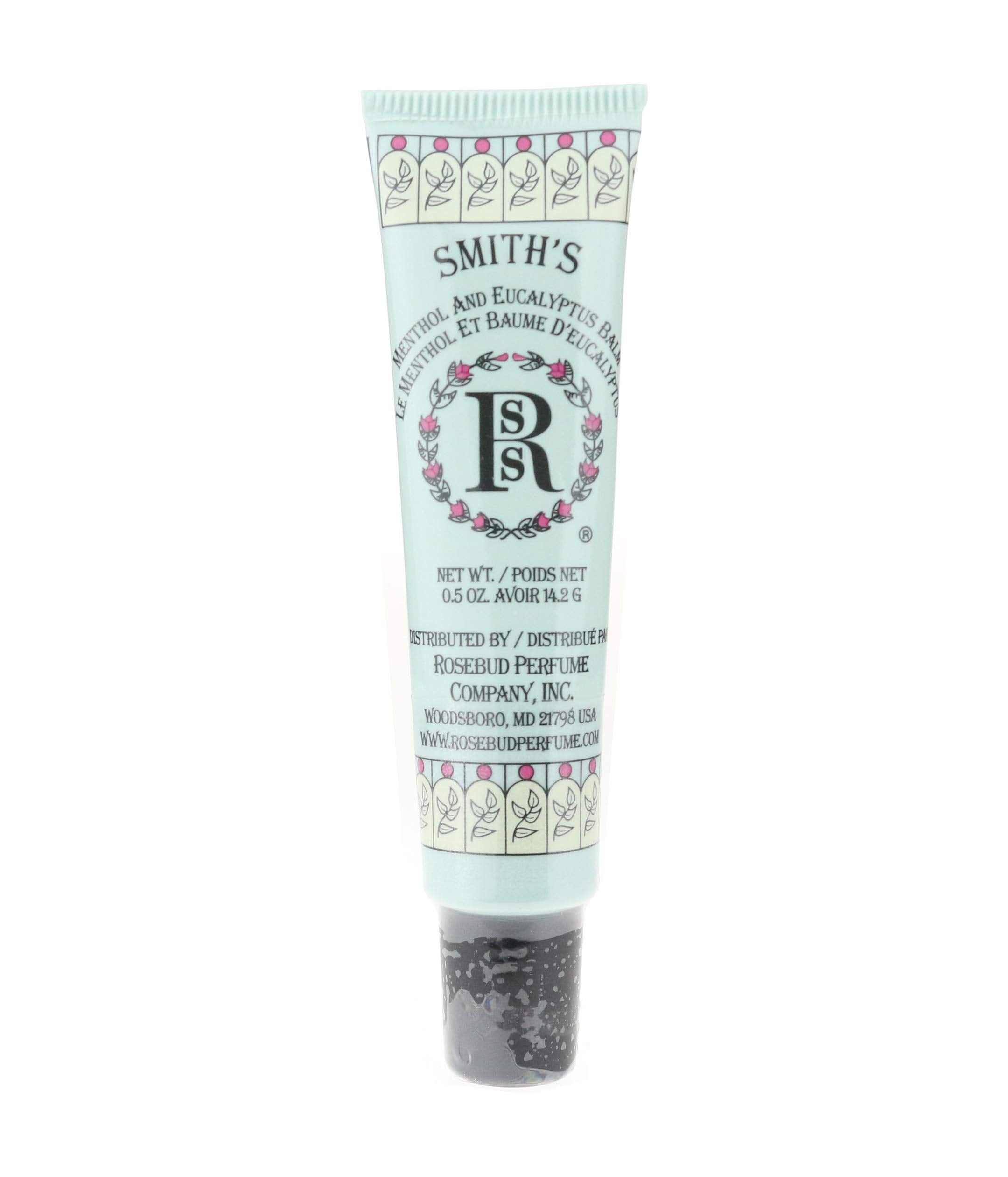 Rosebud Menthol Éucalyptus: tube baume lèvres rafraîchissant et pratique.