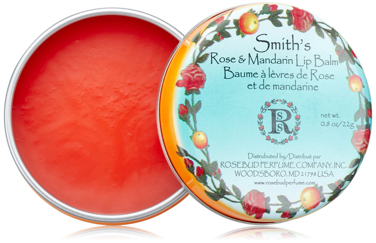 Baume à lèvres Rosebud en boîte, hydratation durable.