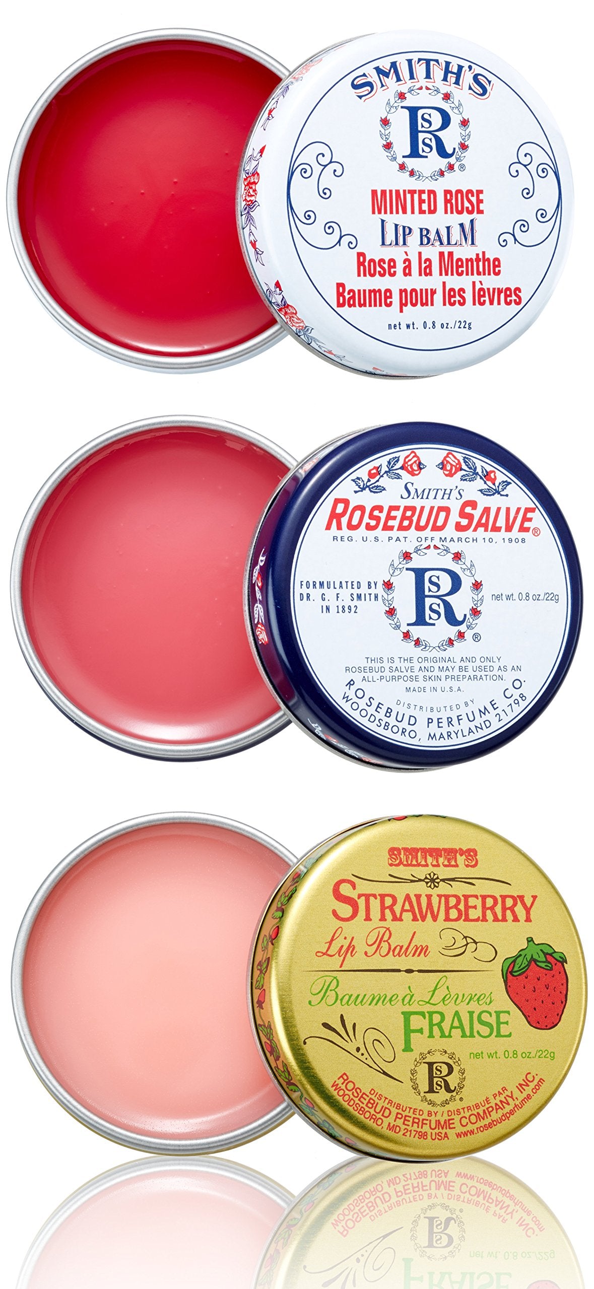 Rosebud Salve baume lèvres en tube, hydratation durable pour lèvres sèches.