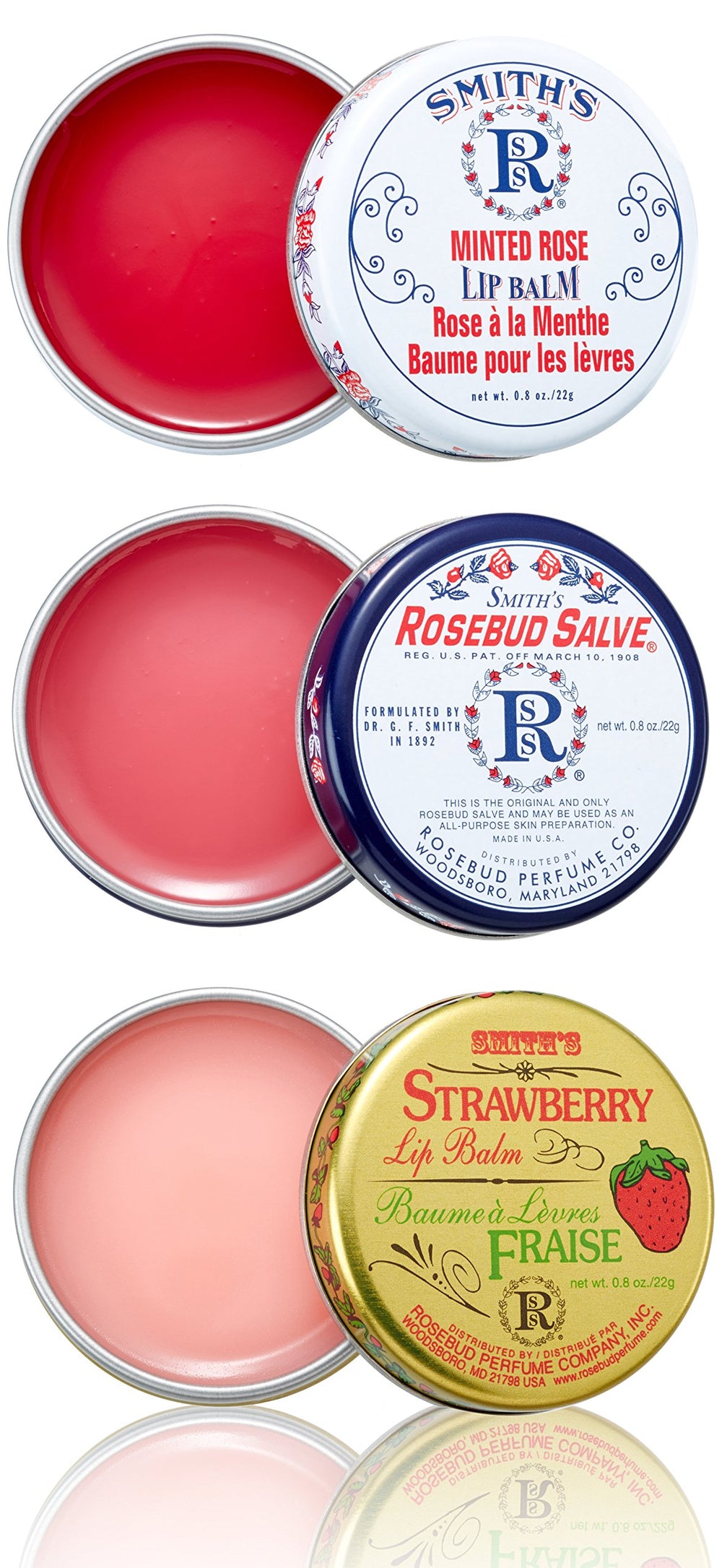 Rosebud Salve baume lèvres en tube, hydratation durable pour lèvres sèches.