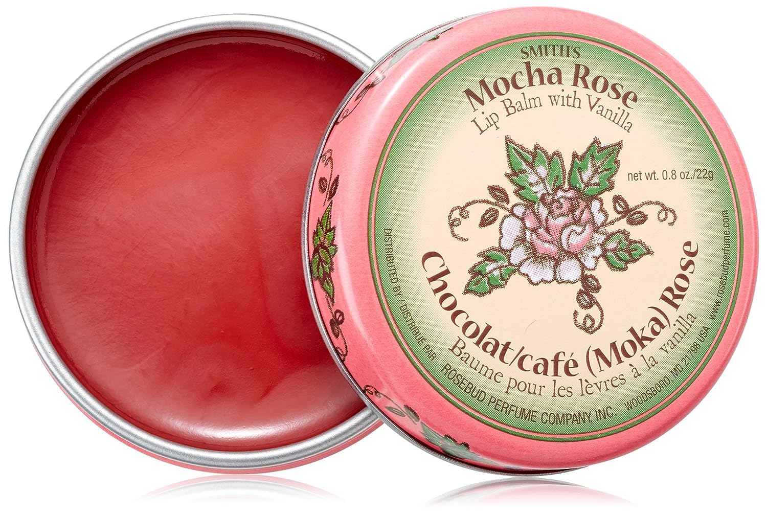 Rosebud Salve pot-emballage montrant le soin hydratant polyvalent