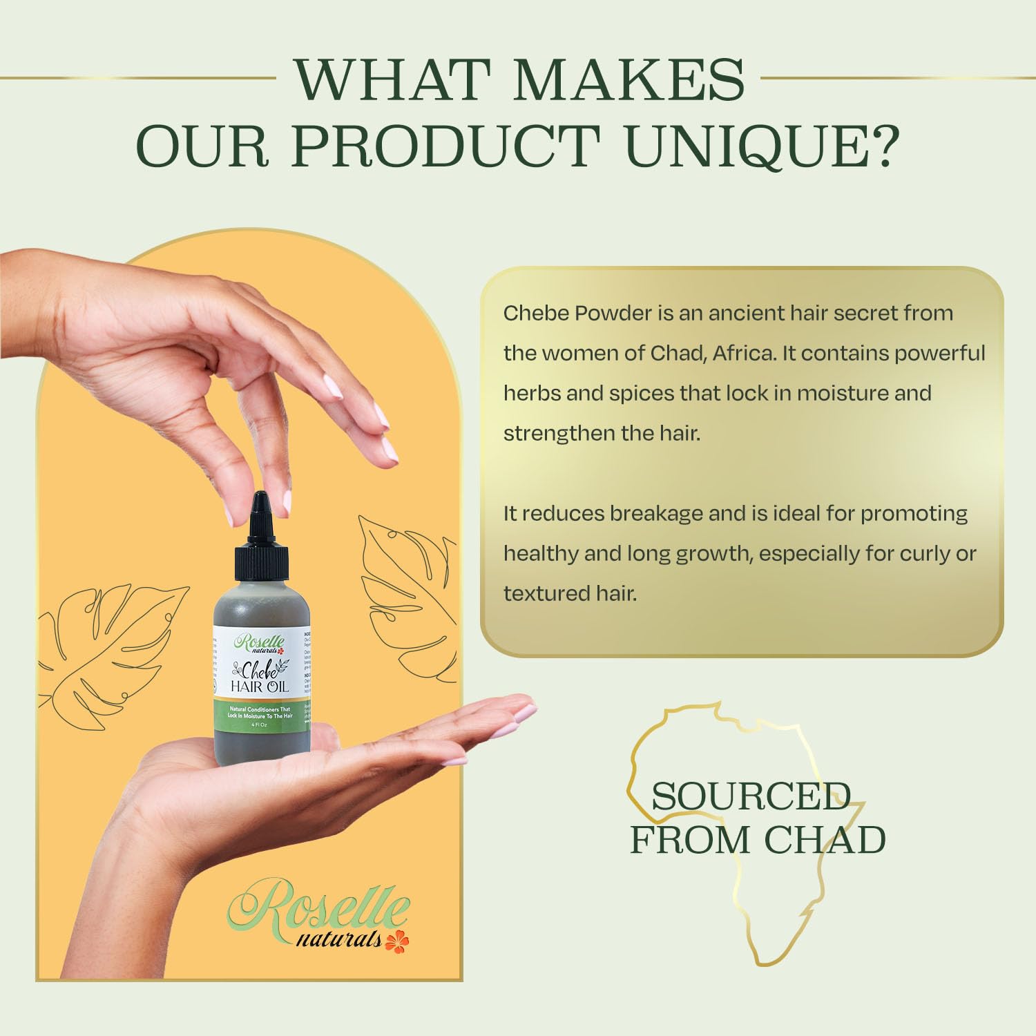 Roselle Naturals Chebe Oil on curly hair suggests smoother, bouncier strands.