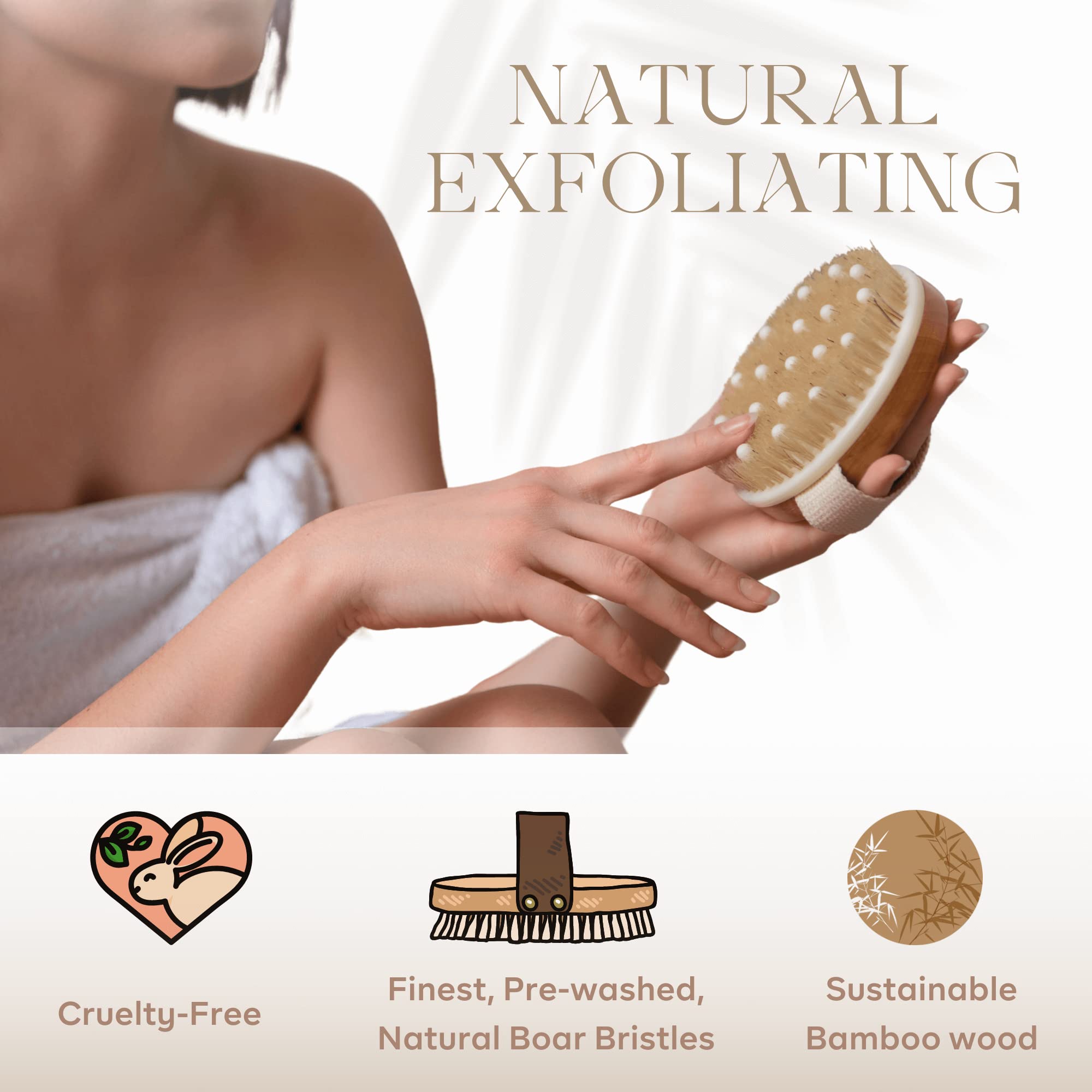 Rosena brosse-poils-bois-naturels exfolie et stimule la circulation.