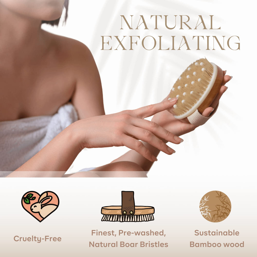 Rosena brosse-poils-bois-naturels exfolie et stimule la circulation.