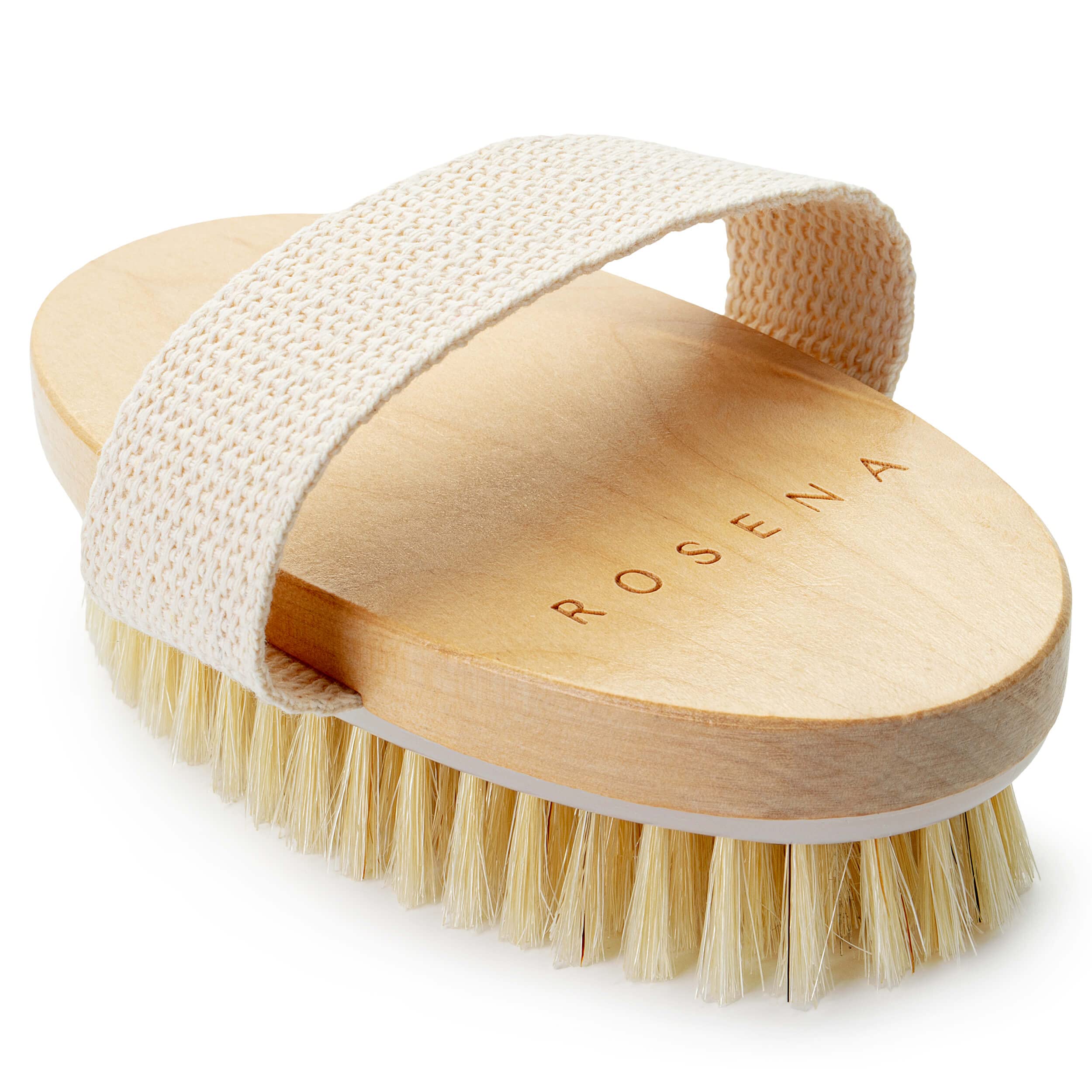 Rosena brosse à sec poils de sanglier, gros plan, exfoliation efficace