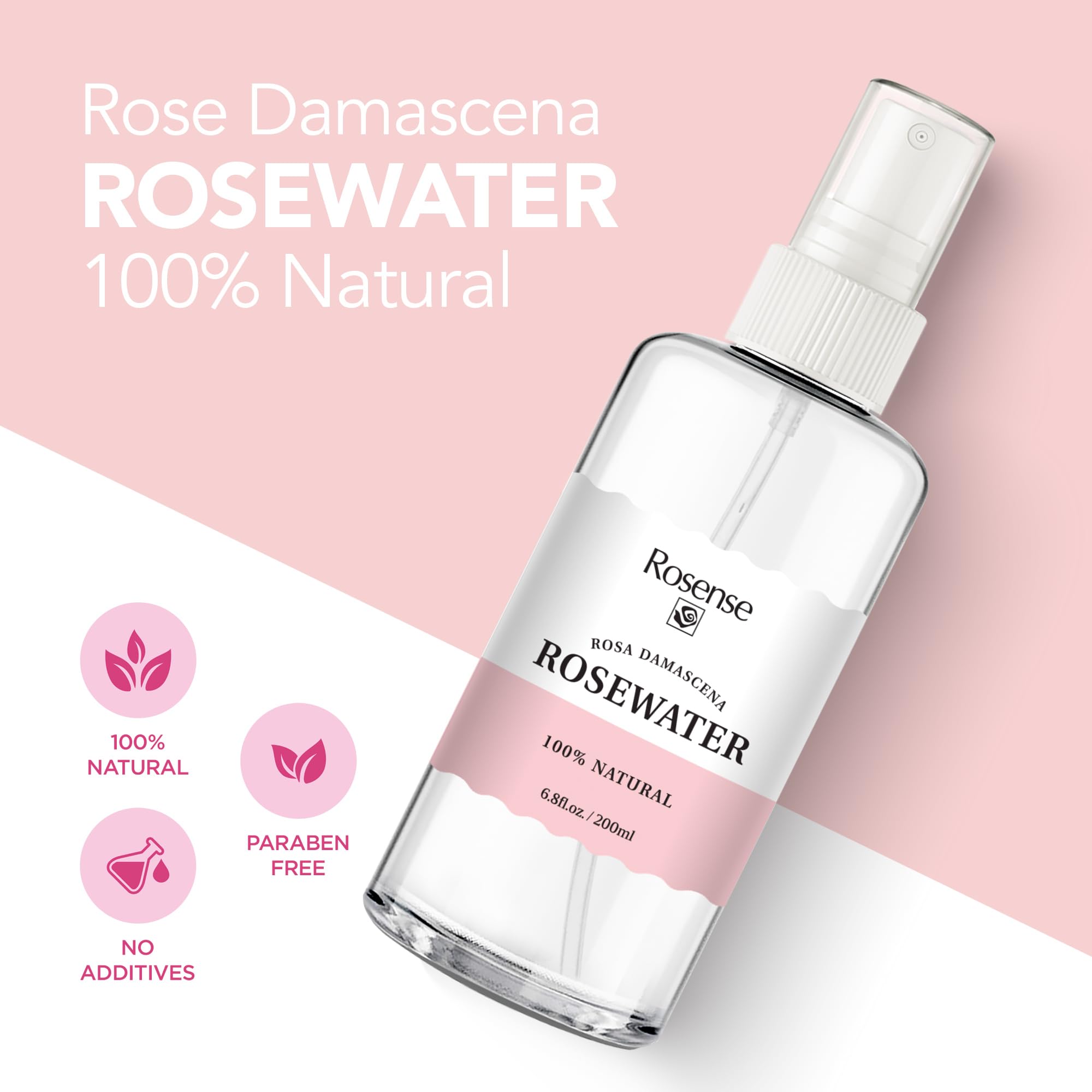 Rosense brume visage à l'eau de rose pour rafraîchir et apaiser la peau.