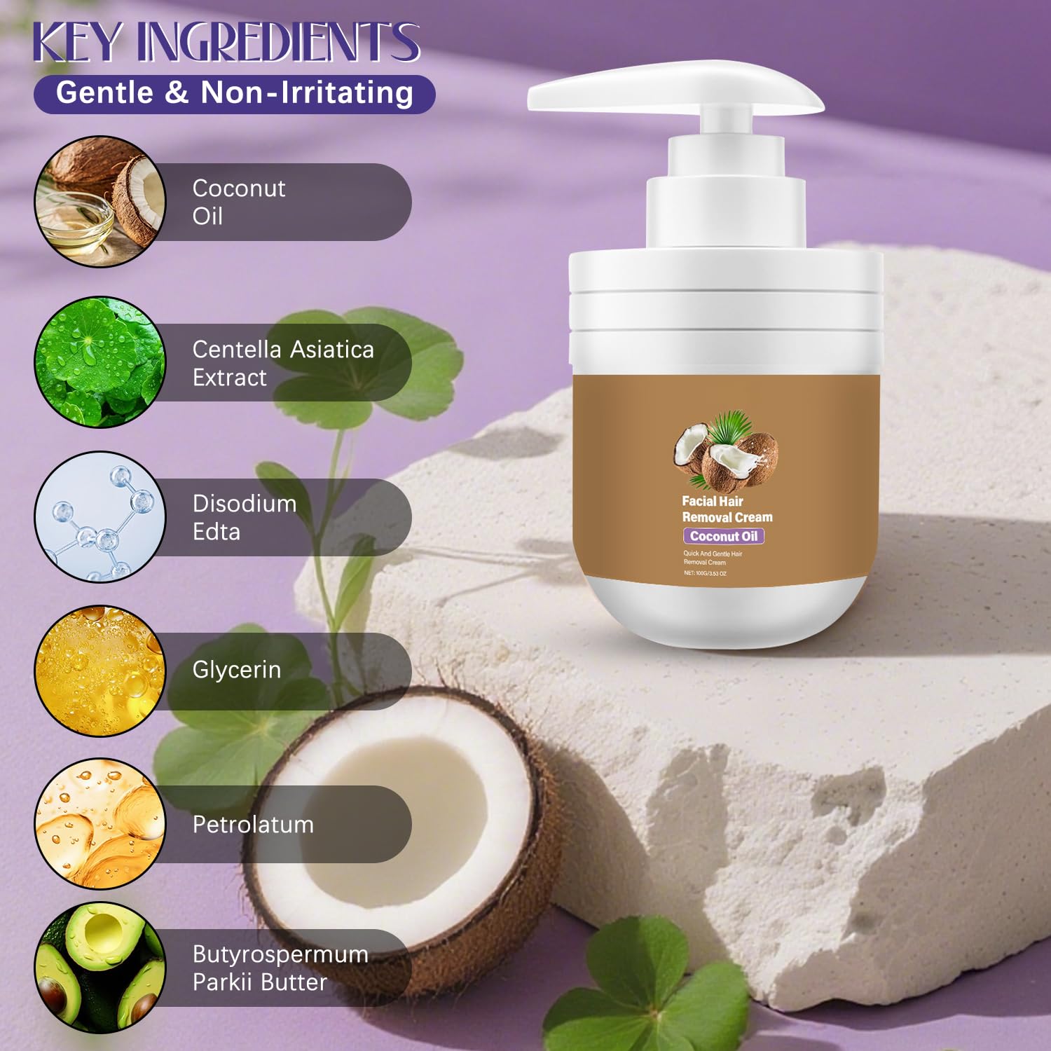 ROSINO texture crème douce, expérience confortable lors de l'épilation du visage