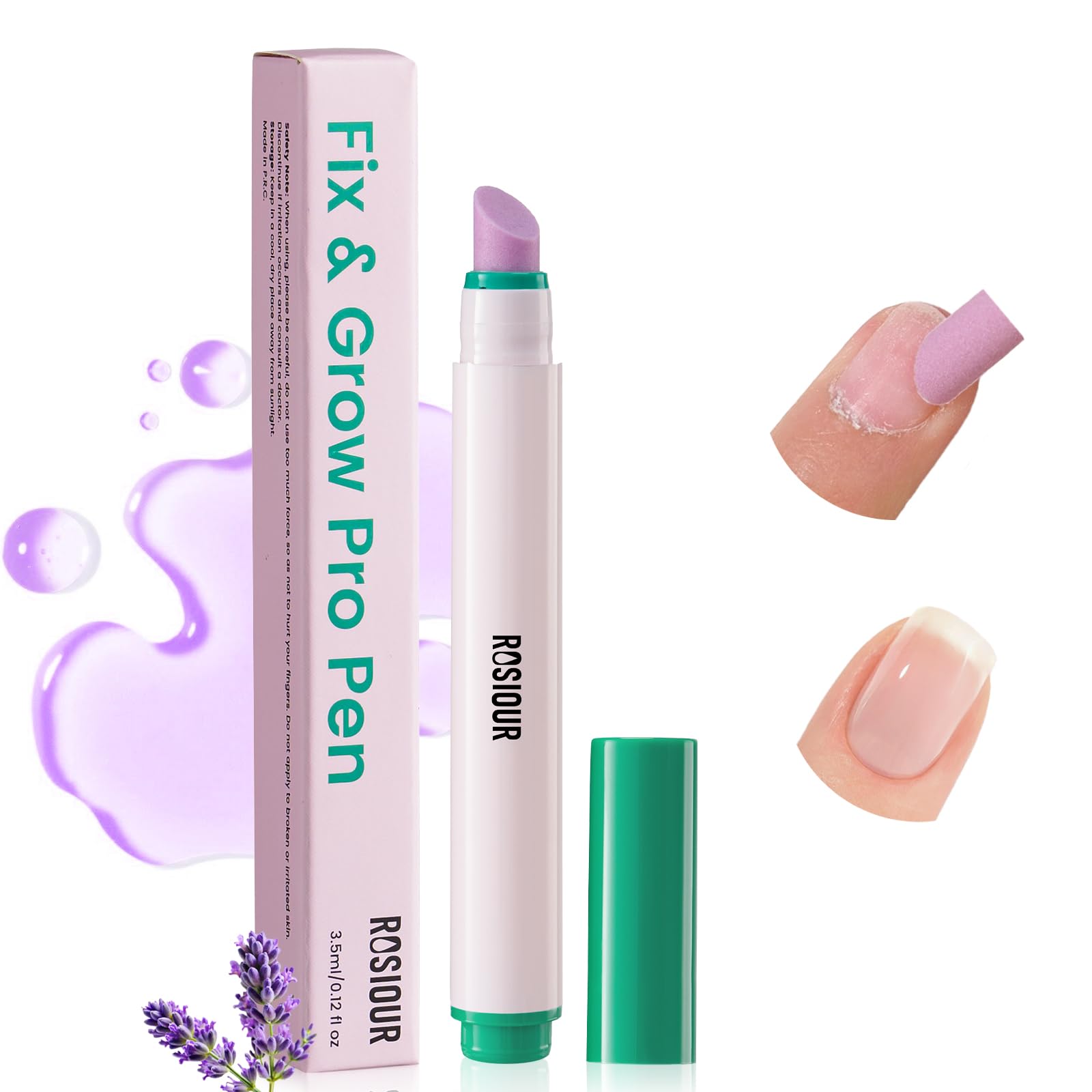 Rosiour Stylo céramique Cuticule 3 en 1: repousse et hydrate les cuticules