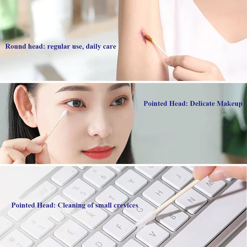 Rouceyxin coton-bambou tête pointue, application précise du maquillage et retouches ciblées.