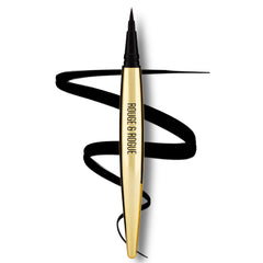 Rouge & Rogue trait yeux liquide ultra noir avec brosse de précision pour un trait net.
