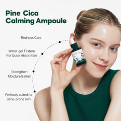 ROUND LAB Pine Calming Cica Ampoule : application en douceur sur la peau.