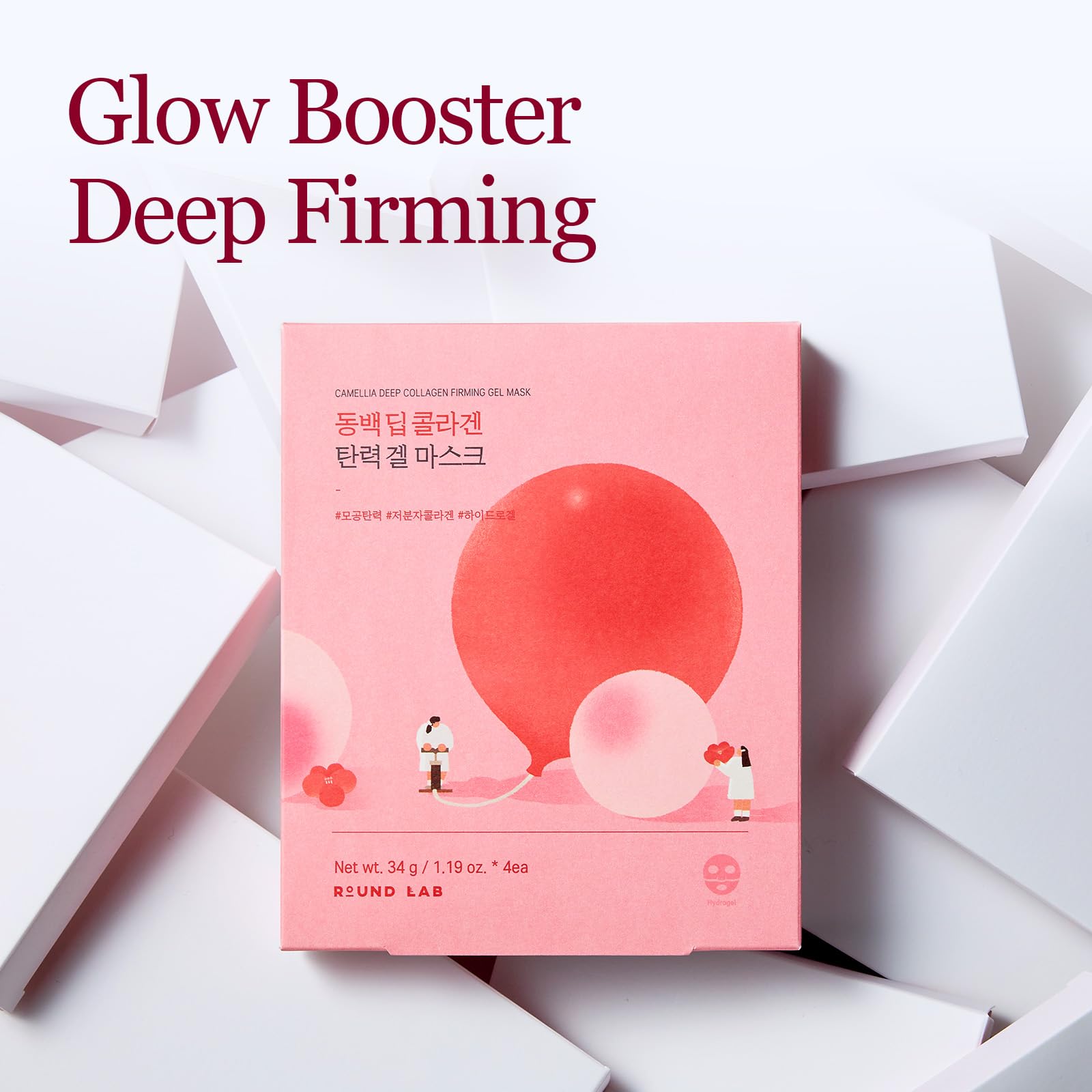 ROUND LAB Camellia Collagen Mask – soutien de la barrière cutanée lors de l’application.
