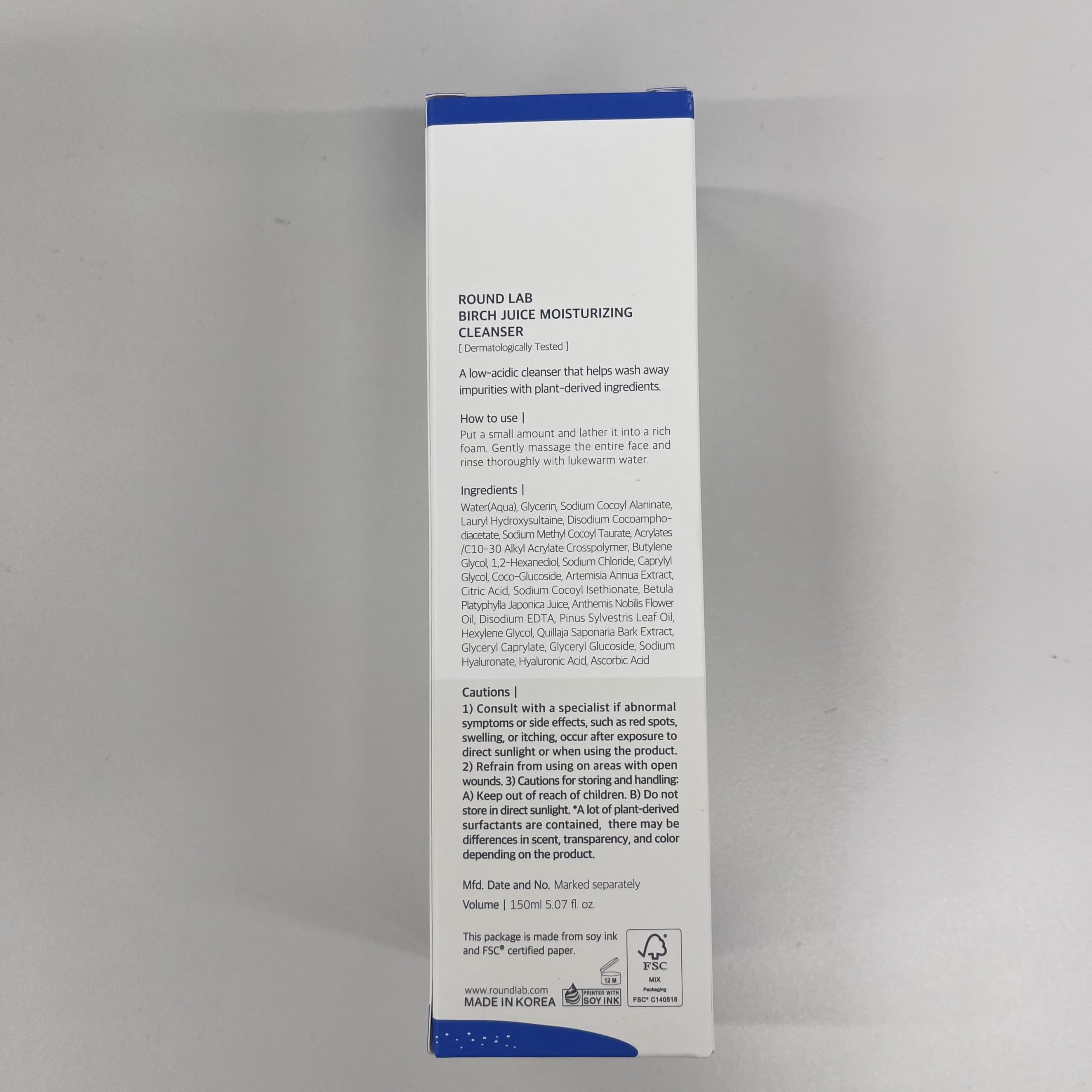 ROUND LAB Birch Juice Duo hydratant: idéal après le lavage avec la crème Birch Juice