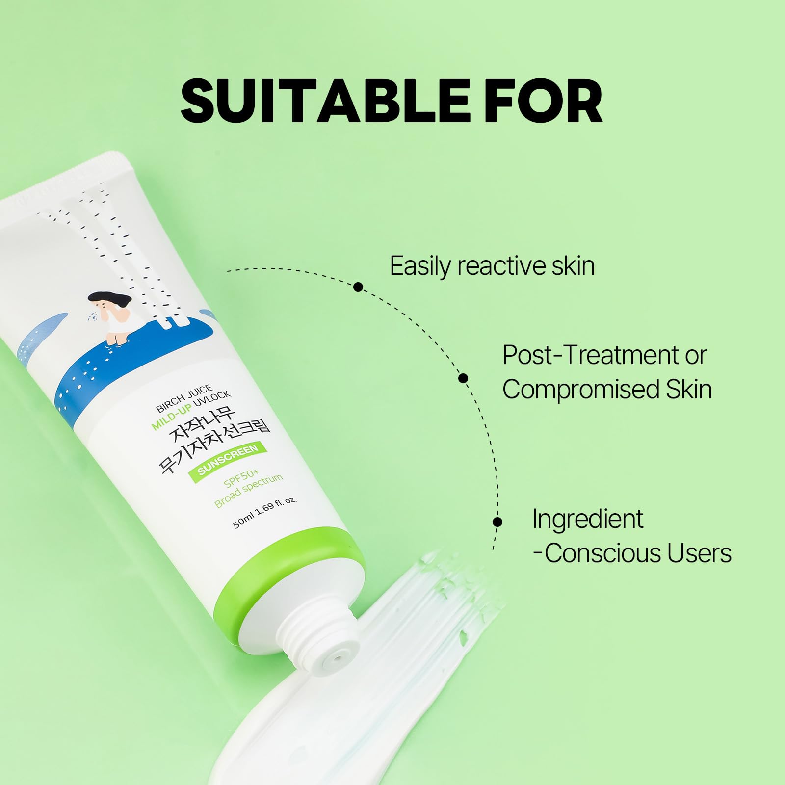 ROUND LAB Birch Juice Mild-up UV LOCK - Formule adaptée aux peaux sensibles et hypoallergénique