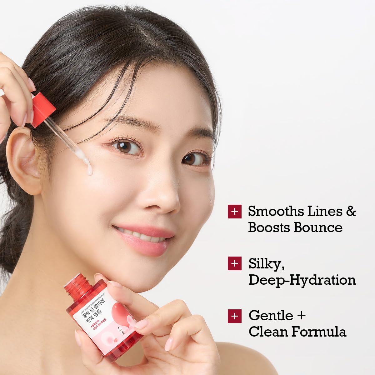 ROUND LAB Camellia Deep Collagen Ampoule : pipette pour une application précise.