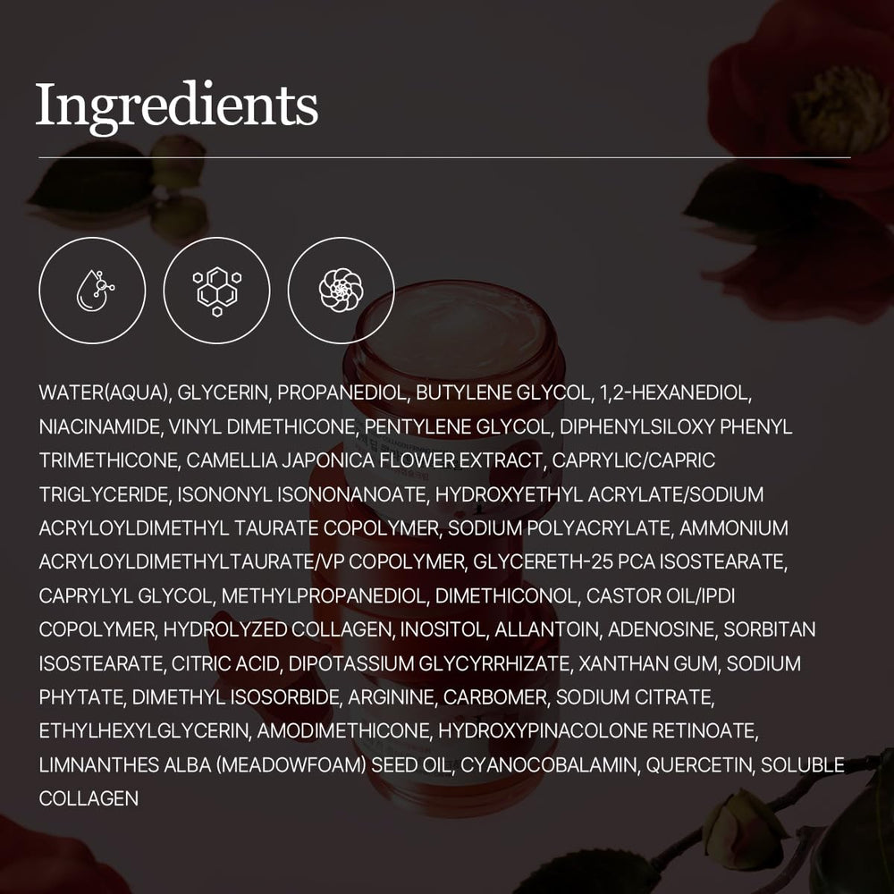 ROUND LAB Camellia Deep Collagen, emballage-soin-coreen: design élégant et pratique