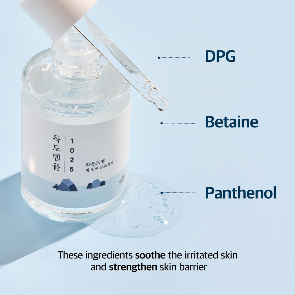 ROUND LAB Dokdo Ampoule — étape essence facile pour une routine quotidienne.